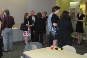 US Foreign Policy Graduate students and their families mingle with faculty and staff prior to Commencement.